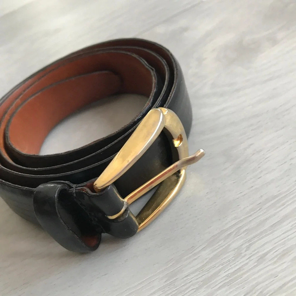 MENS DEEP CHOCOLATE BROWN BELT LEATHER MADE IN USA 36